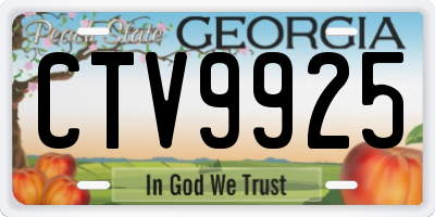 GA license plate CTV9925