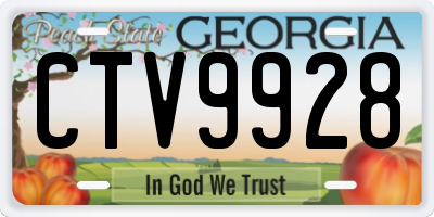 GA license plate CTV9928