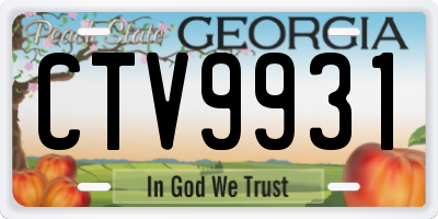 GA license plate CTV9931