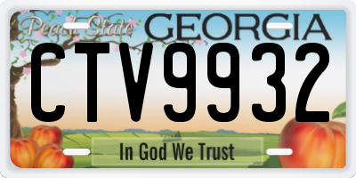 GA license plate CTV9932