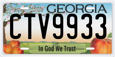 GA license plate CTV9933