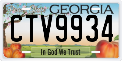 GA license plate CTV9934