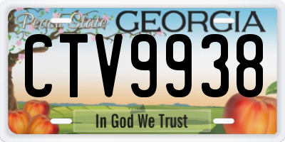 GA license plate CTV9938
