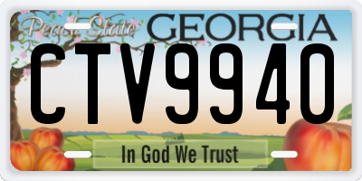 GA license plate CTV9940
