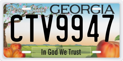 GA license plate CTV9947