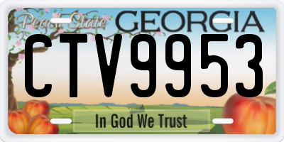 GA license plate CTV9953