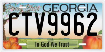 GA license plate CTV9962