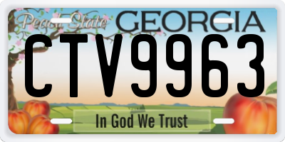 GA license plate CTV9963