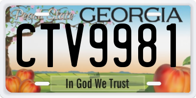 GA license plate CTV9981
