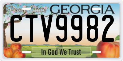 GA license plate CTV9982