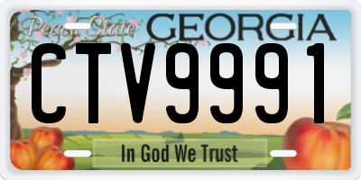 GA license plate CTV9991