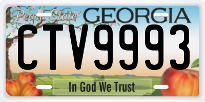GA license plate CTV9993