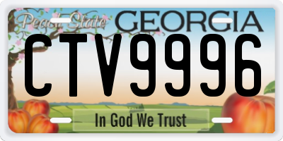 GA license plate CTV9996