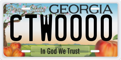 GA license plate CTW0000
