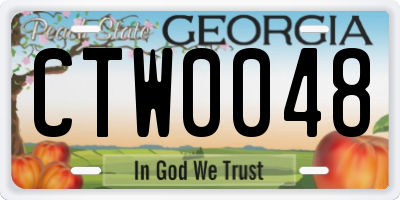 GA license plate CTW0048
