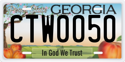 GA license plate CTW0050