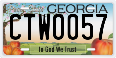 GA license plate CTW0057