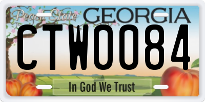 GA license plate CTW0084