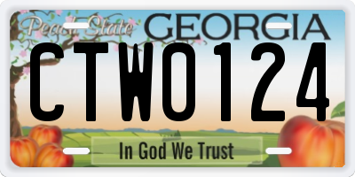 GA license plate CTW0124