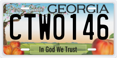 GA license plate CTW0146