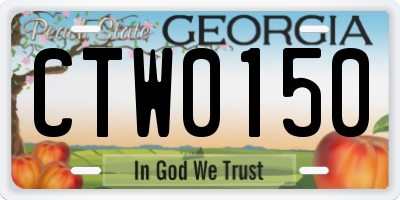 GA license plate CTW0150