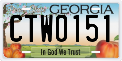 GA license plate CTW0151
