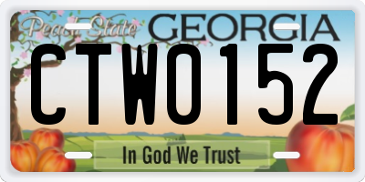 GA license plate CTW0152