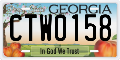 GA license plate CTW0158