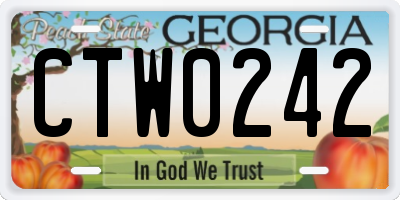 GA license plate CTW0242