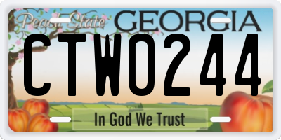 GA license plate CTW0244