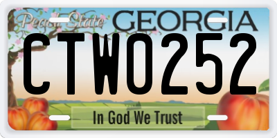 GA license plate CTW0252
