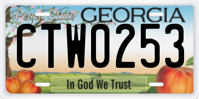 GA license plate CTW0253