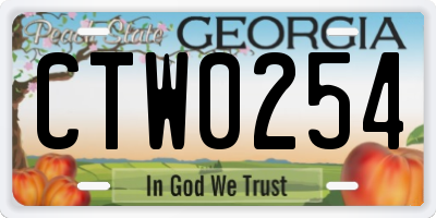 GA license plate CTW0254