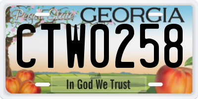 GA license plate CTW0258