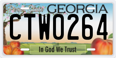 GA license plate CTW0264