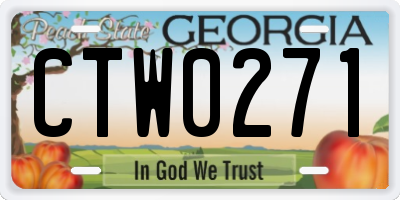 GA license plate CTW0271