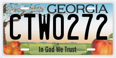 GA license plate CTW0272