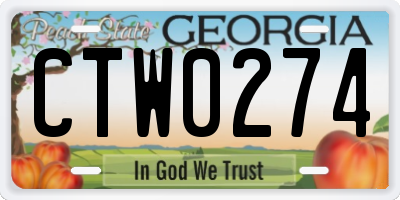 GA license plate CTW0274