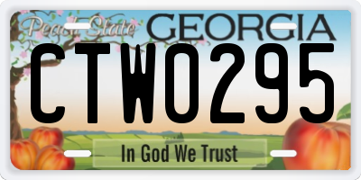 GA license plate CTW0295