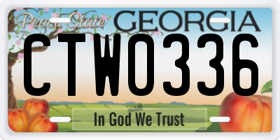 GA license plate CTW0336