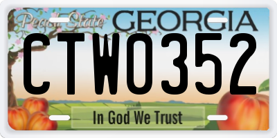 GA license plate CTW0352