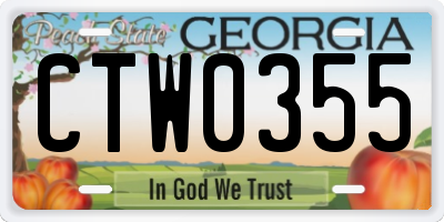 GA license plate CTW0355