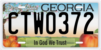 GA license plate CTW0372