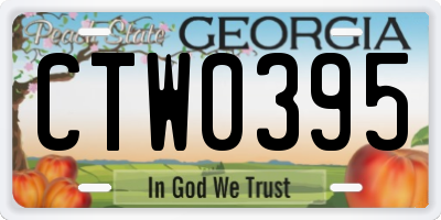 GA license plate CTW0395