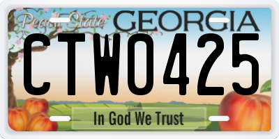 GA license plate CTW0425