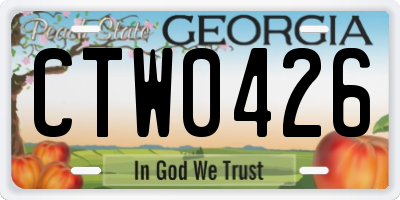GA license plate CTW0426