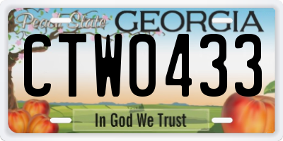 GA license plate CTW0433