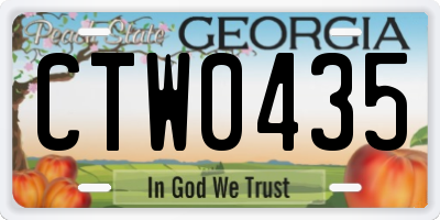 GA license plate CTW0435