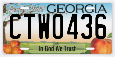 GA license plate CTW0436