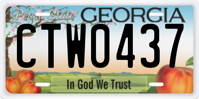 GA license plate CTW0437
